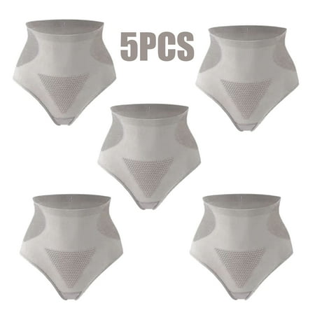 

5PCS Women High Waisted Underwear Tummy Control Panties Graphene Honeycomb Vaginal Tightening Body Shaping Briefs Shapewear