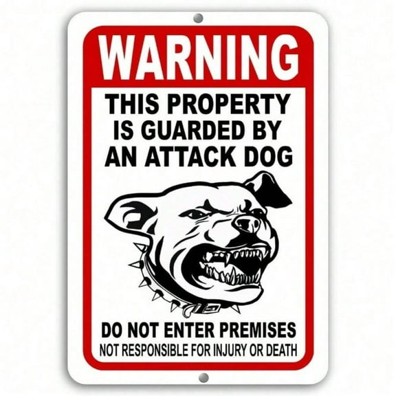HELLOYOUNG BEWARE OF DOG Sign Attack Dog on Duty Guard Dog 8"x 12" Aluminum Metal Warning,room decor,halloween decor,home decor,bathroom decor,bedroom decor