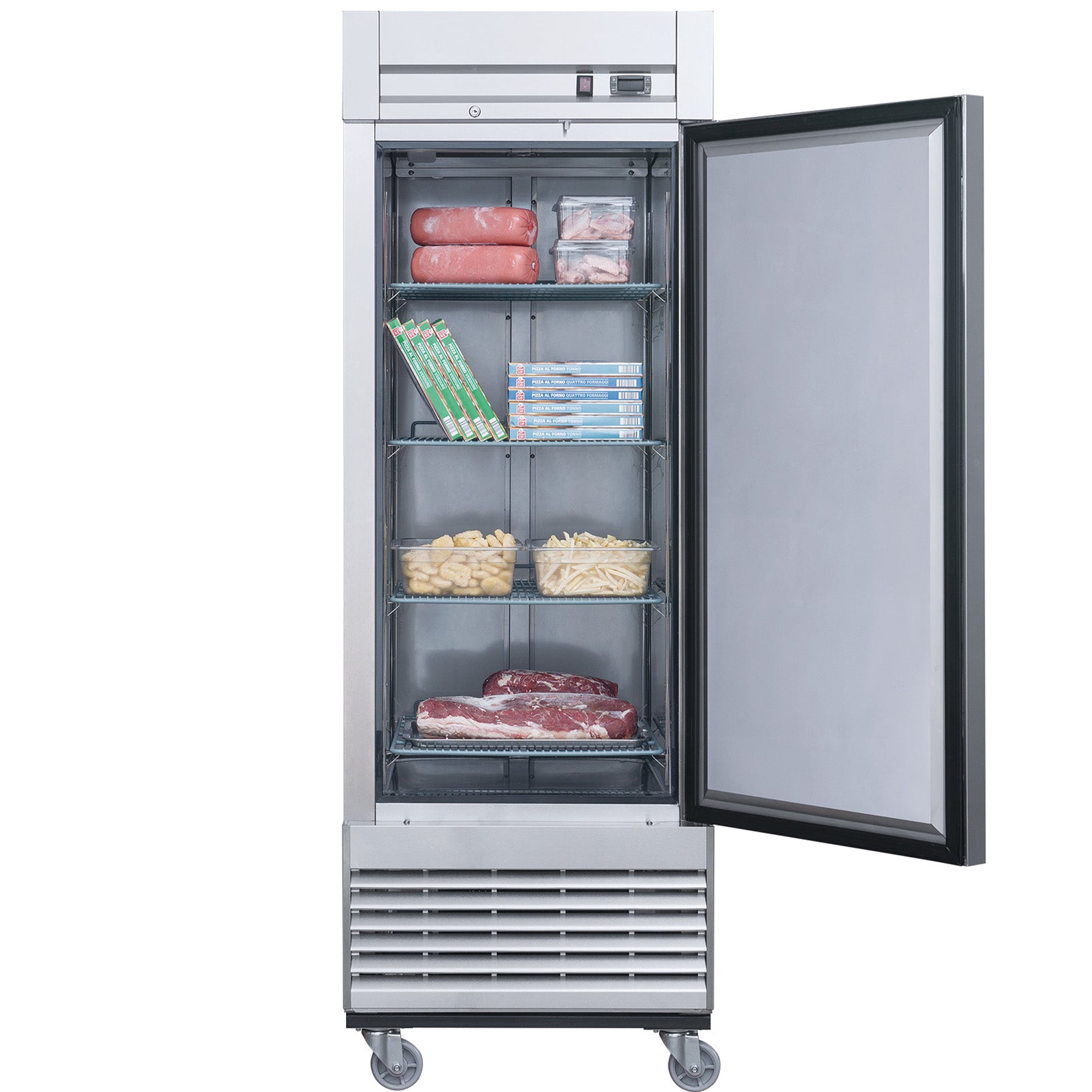 NSF 27 in. Reach-In Commercial Freezer 18.6 Cu.Ft. Solid Single Door Freezer, Upright Freezer in Stainless Steel