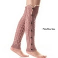 thumbnail image 4 of Qarigey 1 par de calcetines cálidos de punto con botón calentador de piernas para mujer, ropa de manga para botas, decoración informal Accesorios de disfraces Rosado, 4 of 6