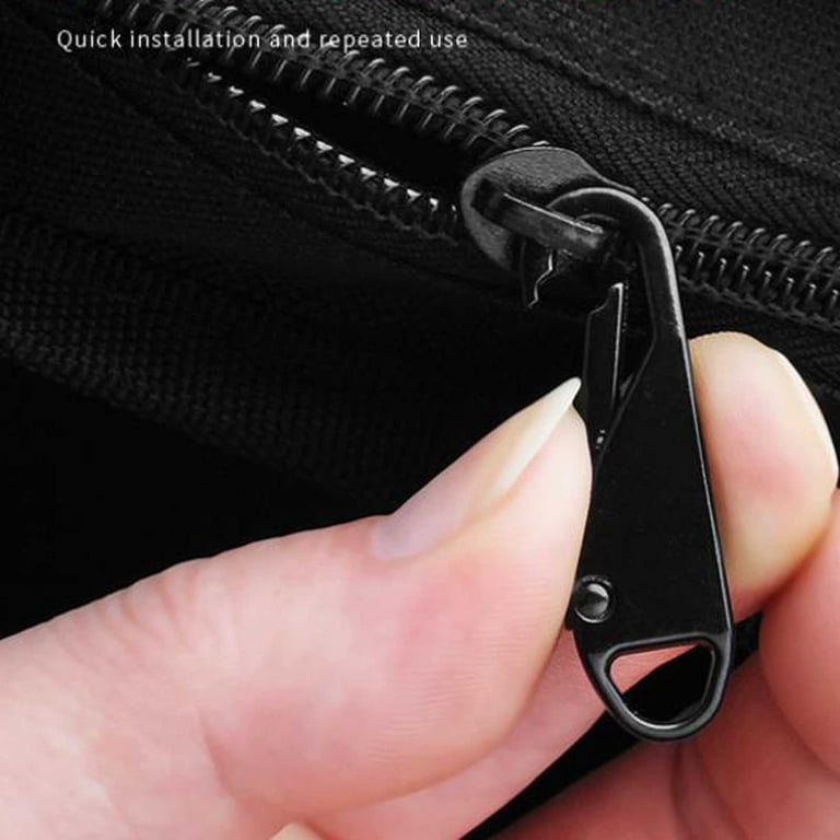 Zipper Pull Replacements, 6 Pcs Detachable Zipper Repair Pull Tab Head Kit  Metal Zipper Pull Replacement Bronze for Luggage Jacket Coat Boots Purse  Pants Black 