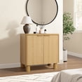 thumbnail image 6 of LuxenHome Natural Wood Finish 2-Door Storage Cabinet, Manufactured Wood Organizer for Home & Office, 6 of 12