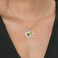 thumbnail image 3 of Gem Stone King Two Tone Green Nano Emerald Green Peridot White Moissanite `I love you to the moon and back` Engraved Pendant Necklace for Women (1.42 cttw, Heart Shape 5MM, 18 inch Chain), 3 of 3