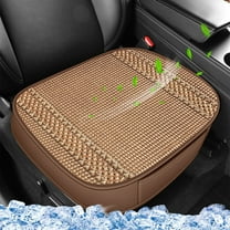 CxhicLuv Car Seat Cushion, Auto Polyester Pad, 47.5x46.5cm All-Season Fully Enclosed, Car Comfort Accessories, Breathable Support for Drivers, Passengers, Coffee