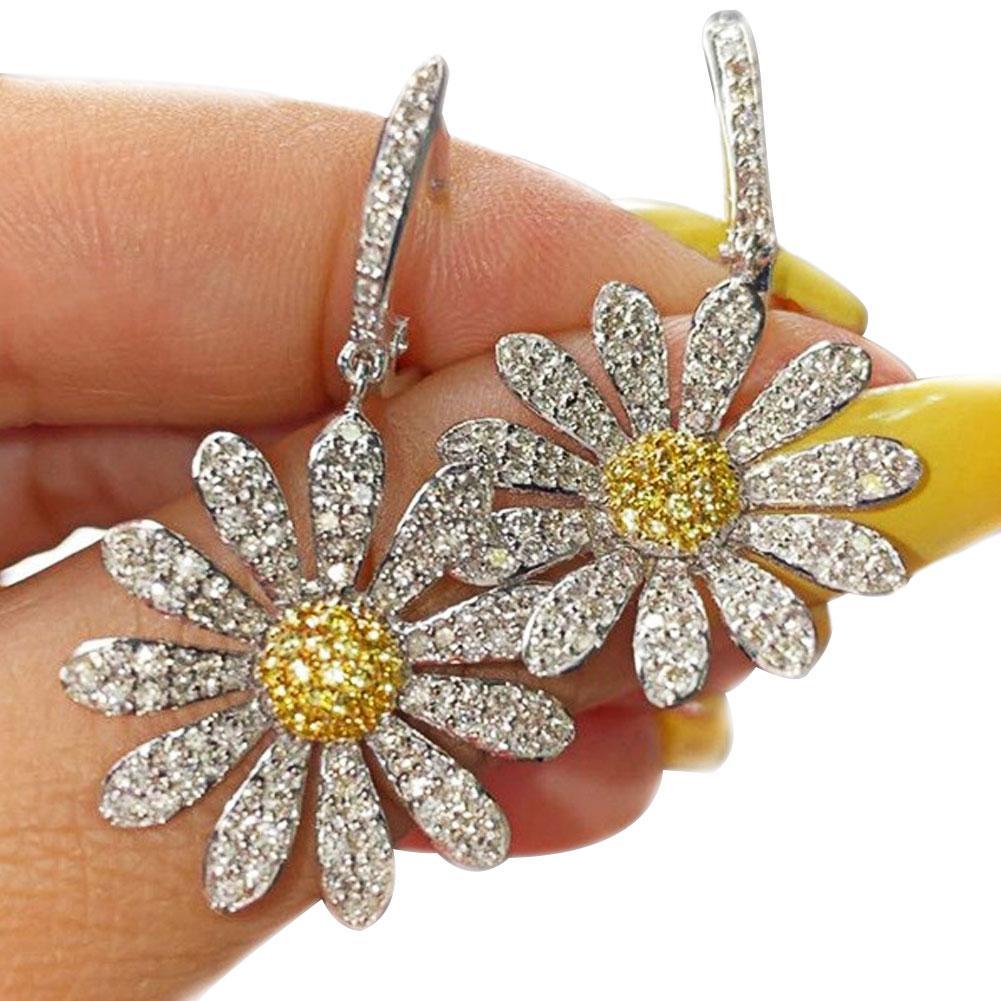 Fashion Sunflower Crystal Earrings Drop Dangle Stud Daisy Women Jewelry FAST; H0J1 - image 5 of 9