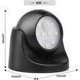 thumbnail image 3 of Aplique de pared para exteriores con detector de movimiento - Iluminación exterior LED de 1000 lúmenes - Iluminación inalámbrica alimentada por batería - Giro e inclinación de 360, 3 of 5