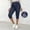 *Navy, variant on ClodeEU Women's Faux Denim Capri Pants with Faux Pockets, Casual Cropped Trousers Black,Womens Plus S