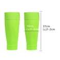 thumbnail image 2 of 2 Pair Soccer Shin Guards Compression Sleeve for Adult , Leg Performance Support Holder Socks - Purple+fluorescent green, 2 of 5