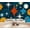 Color 1, variant on mid century modern teal Abstract Art Retro Vibrant Colors Black Peel and Stick Wall Murals 69"H x 96"W Removable PVC Wallpaper Self-Adhesive Wall Paintings for Bedroom Living Room
