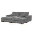 thumbnail image 5 of Isabella Sectional Sofa Corduroy Velvet with two Ottomans in Dark Gray Color, 5 of 9