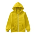 thumbnail image 3 of XEGLSBU Girls Hoodies Size 7-8 Baby Kids Long Sleeve Letter Printed Hoodie Zipper Up Sweatshirts Children Unisex Soft Coat Blouse With Pocket Yellow-A Size 4-5 Years, 3 of 6