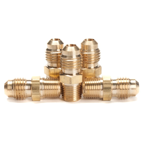 LTWFITTING Brass Flare 1/4" OD x 1/8" Male NPT Connector Tube Fitting(pack of 5)