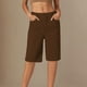 thumbnail image 2 of Leggings de sarga elásticos de cinco octavos para mujer: pantalones informales de pierna recta, cómodos para el uso diario, disponibles en colores lisos., 2 of 5