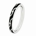 thumbnail image 3 of 925 Sterling Silver Stackable Expressions Black Enamel Ring Size: 10; for Adults and Teens; for Women and Men, 3 of 5