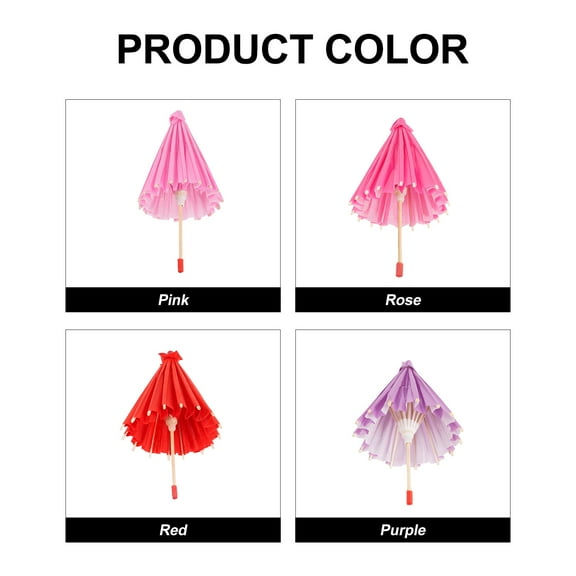 Masteelf  4 Pcs Mini Colorful Umbrella Rain Kindergarten Prop with Child