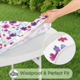 thumbnail image 5 of Pioneer Flower Floral Print Pattern Round Fitted Tablecloth with Elastic Edge,Dining Table Cover Waterproof,Outdoor Round Tablecloth for Camping,Dining,Indoor and Outdoor, 5 of 7