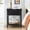 A-Black, variant on PHOYAL Walnut Large End Table with Charging Station, Vertical Strip Square Side Tables with Sliding Door Storage for Living Room
