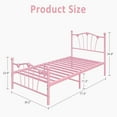 thumbnail image 3 of EastVita Twin Size Metal Bed Frame with Iron-Art Sweet Heart Headboard & Footboard for Under Bed Storage, No Box Spring ,Modern Style, 3 of 7