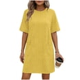 thumbnail image 2 of Kojanyu Women's Short Sleeve Round Neck Dress with Pockets – Solid, Gradient & Polka Dot Casual Summer Styles, 2 of 6