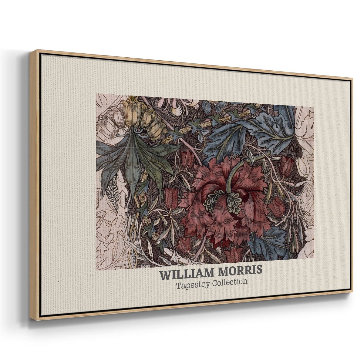Vintage Abstract Print-XL Framed in Natural Wood Wood Gallery Wrapped Canvas 17 in. x 25 in.