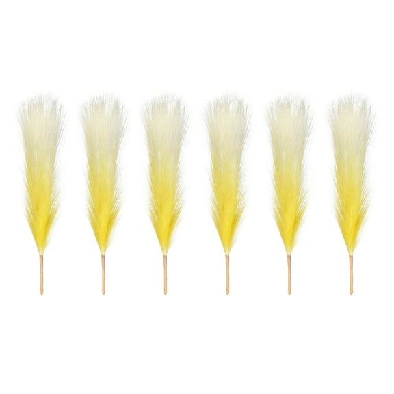 Uxcell Faux Pampas Grass, Boho Decor for Home Decoration Artificial Tall Fluffy Stems Wedding Flower Party Vase Arrangement Yellow