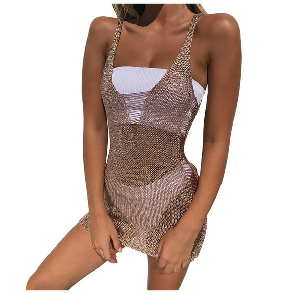 LYXSSBYX Plus Size Swimwear Cover up Clearance Women Fashion Bathing Suit Bikini Swimwear Beach Sexy Hollow Swimsuit Smock