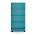 thumbnail image 4 of Tot Mate Open Double Sided 4 Tier Mobile Bookshelf, Classroom Furniture, Teal, 30"W x 23"D x 60"H, 4 of 5