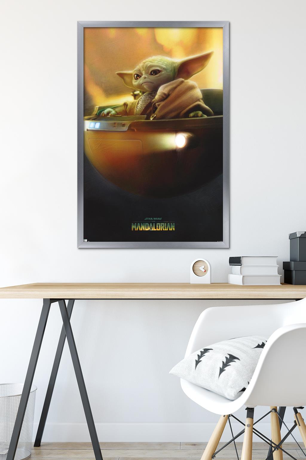 Star Wars: The Mandalorian Season 3 - Grogu in Pod Wall Poster, 22.375" x 34" Framed