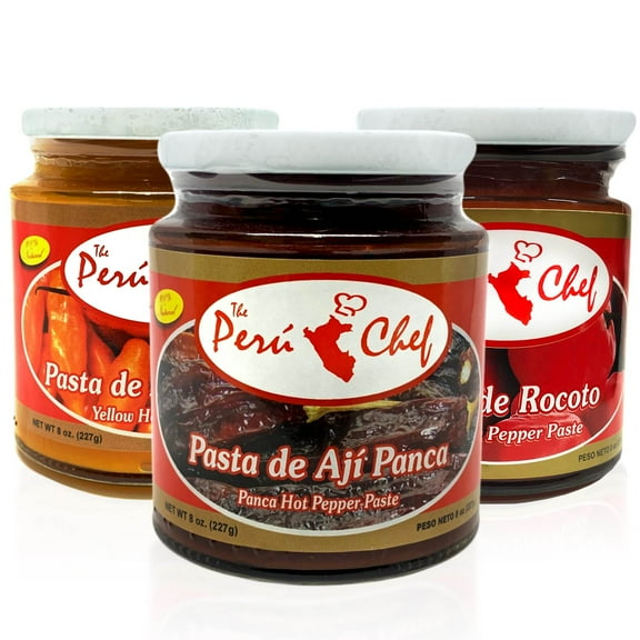 Peruchef Aji Panca - Yellow Pepper (Aji Amarillo) - Rocoto Peruvian Paste Set