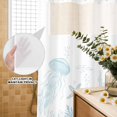 thumbnail image 3 of No Hook Shower Curtain, Aqua Coastal Shower Curtains for Bathroom with See Through Top Window, Summer Ocean Coral Jellyfish Seahorse Starfish Waterproof & Washable Bath Curtain Small Stall 36"x78", 3 of 9