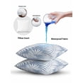 thumbnail image 6 of Outdoor Pillows Waterproof, Purple Palm Leaf Throw Pillows with Inserts Included, Summer Coastal Botanical Tropical Indoor Outdoor Decorative Lumbar Pillow for Bed/Couch/Patio 18"x18", 1Pcs, 6 of 8