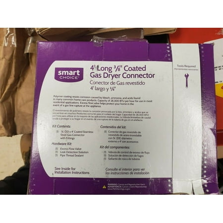 Smart Choice - Stainless Steel - Dryer Gas Line 3/8" X 4' - Silver