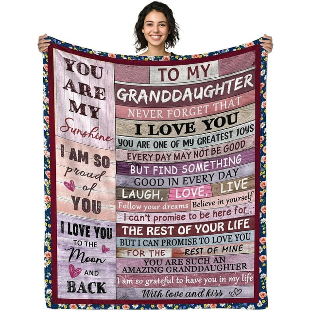 LHSHID Bonus Daughter Christmas Blanket Gifts Bonus Daughter Throw Blankets Stepdaughter Gifts from Stepmom Thanksgiving Gifts for Step Daughter Blanket 50x60in