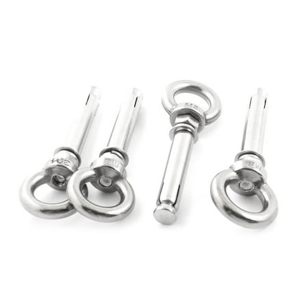 4 Pieces 8mm Thread 12mm Dill Hole Wire Rope Raw Style Shield Anchor Eye Bolts