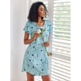 thumbnail image 4 of Avidlove 2 Pack Women Nightgown Sleepwear Flare Short Sleeve Sleepshirts Veck Sleepdress Causal Pajama Dress S-XXL, 4 of 8