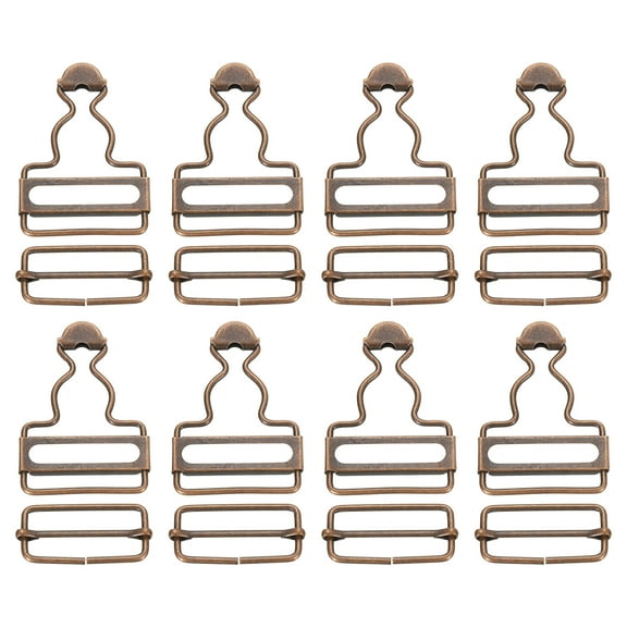 Uxcell Overall Buckles, 8 Sets Metal Suspender Replacement Buckles 32mm, Copper Tone