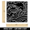 thumbnail image 2 of Japanese Ocean Waves Self-Inking Rubber Stamp Ink Stamper - Blue Ink - Small 1 Inch, 2 of 7