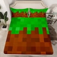 thumbnail image 2 of Homewish Pixel Geometric Bed Sheets,Grid Checkered King Sheets,Green Brown Sheet Set For Girls Boys,Super Cozy Room Decor,4pcs, 2 of 7