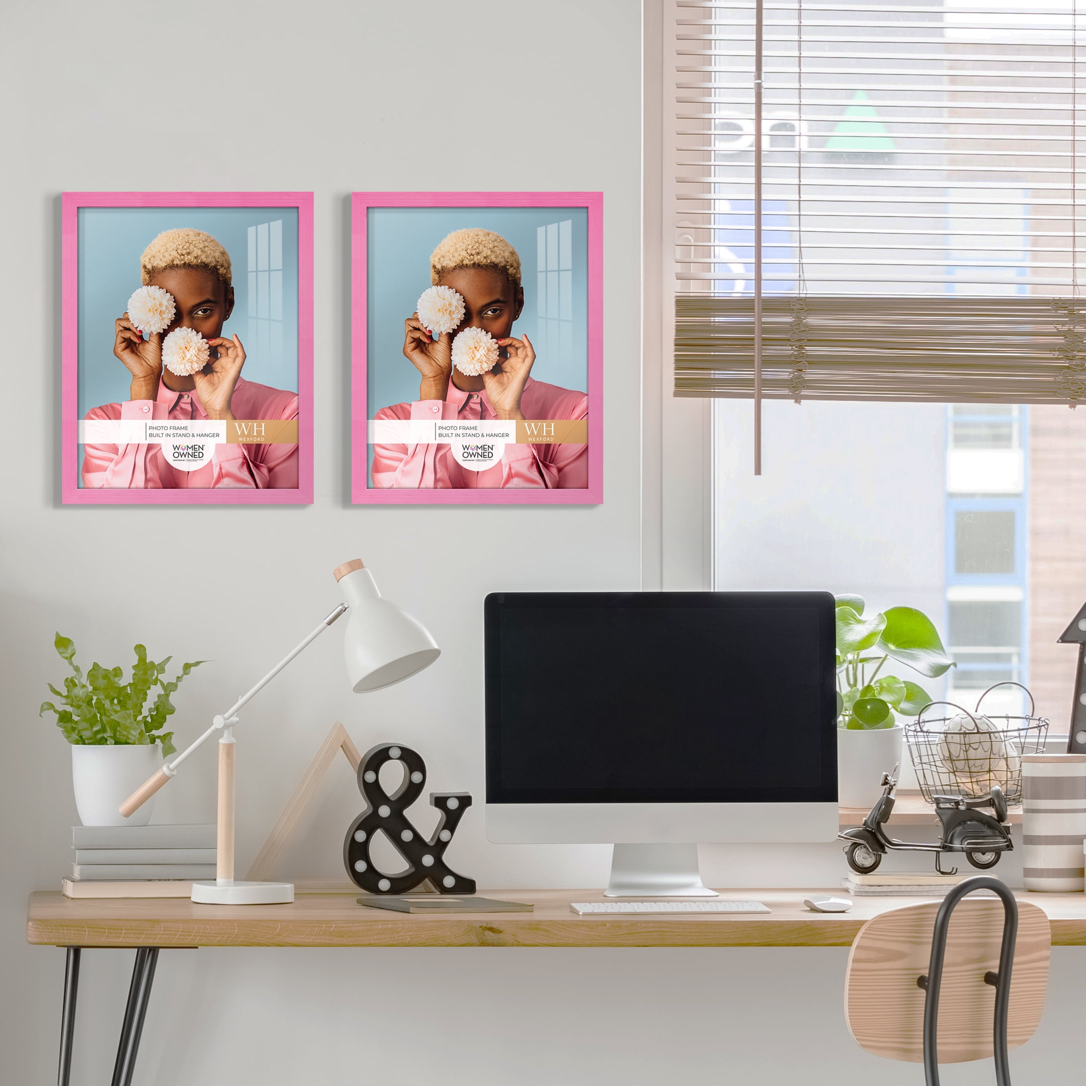 Grooved 11 in. x 14 in. Pink Picture Frame (Set of 2)