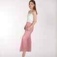 thumbnail image 7 of Women's Striped Drawstring Lounge Pants with Wide Leg and Soft Stretch Fabric - Small, Pink, 7 of 7