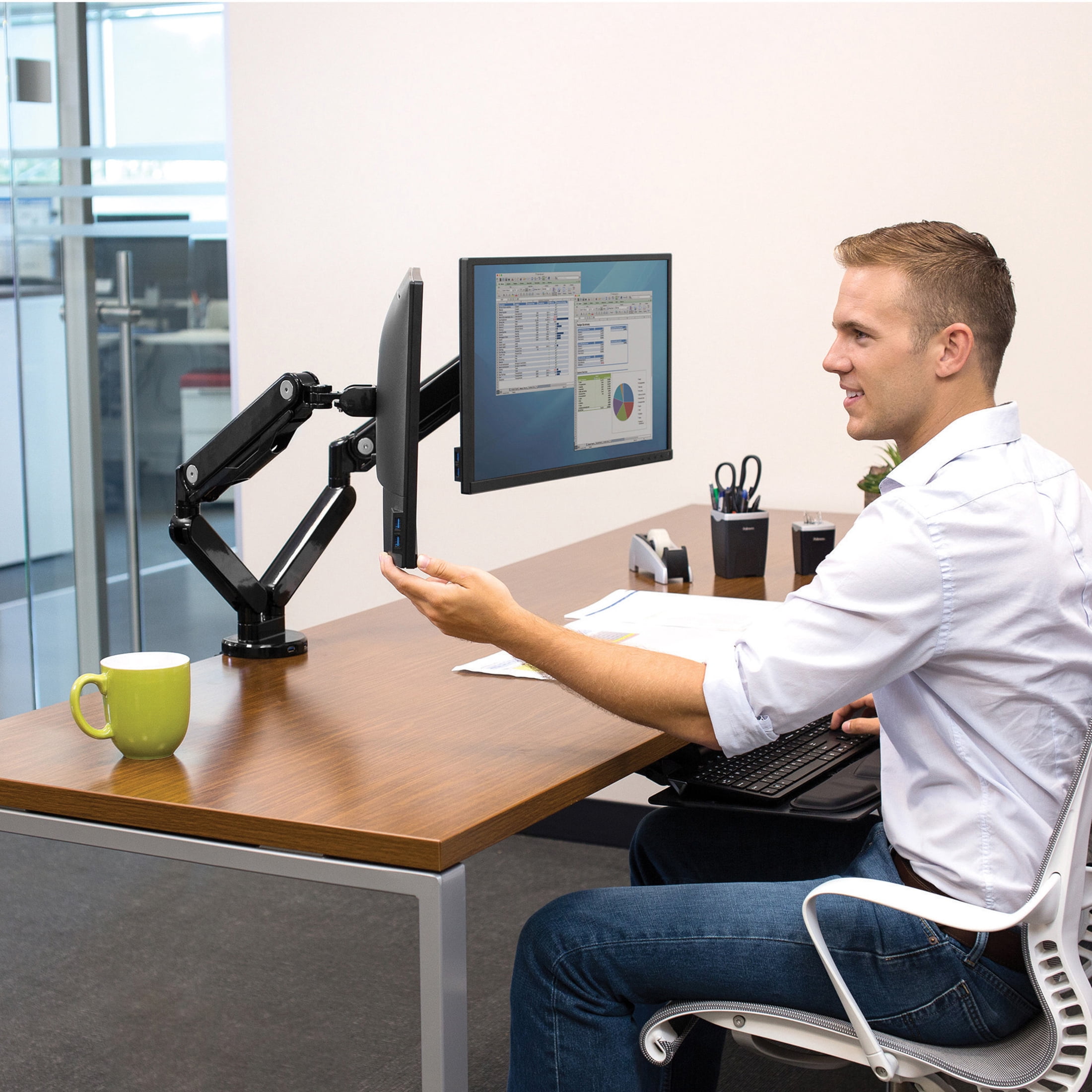 Fellowes Platinum Dual Monitor Arm Up to 27 8042501