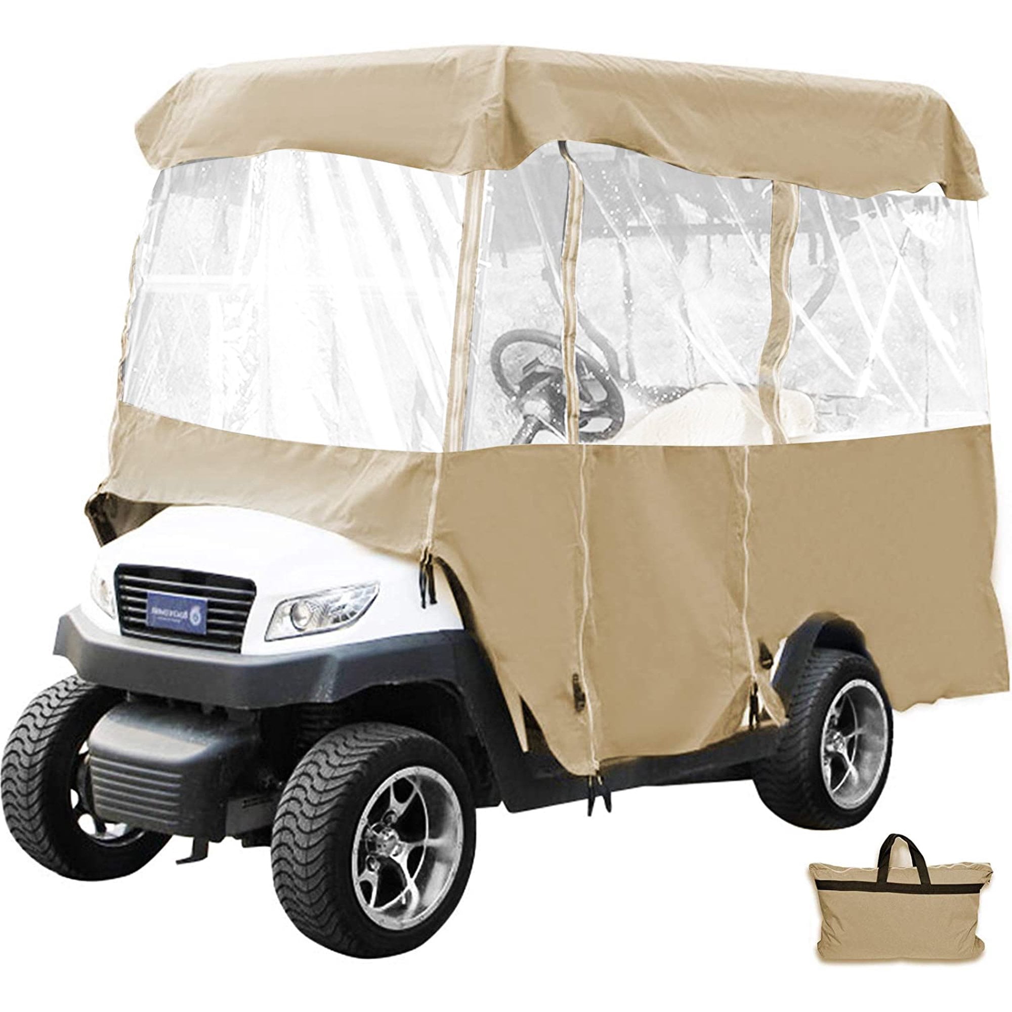 VEVORbrand Golf Cart Enclosure, 4 Person Golf Cart Cover, 4 Sided Fairway  Deluxe, 300D Waterproof Driving Enclosure with Transparent Windows, Fit for  EZGO, Club Car, Yamaha Cart, Roof Up to 78.7''L - Walmart.com