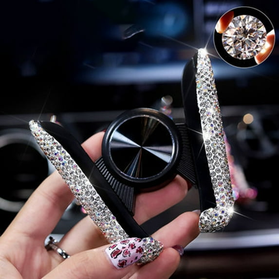 SPRING PARK Mini Flexible Stable Shining Rhinestone Car Air Vent Phone Holder Support Stand