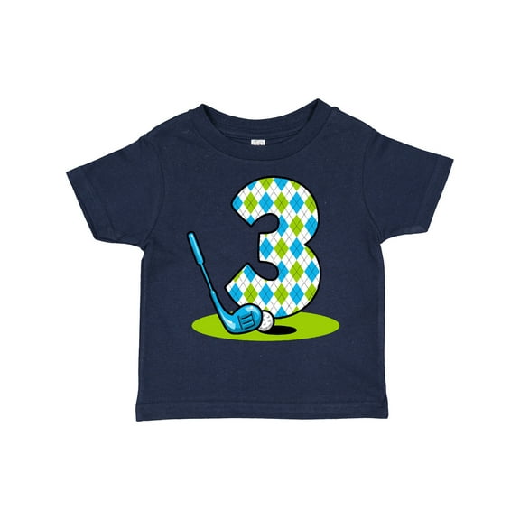 Inktastic Argyle Golf 3rd Birthday Boys Toddler T-Shirt