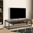 thumbnail image 2 of Wood And Metal TV Stand With One Shelf, Weathered Oak Brown And Black, 2 of 2