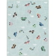 thumbnail image 2 of Well Woven Kids Rugs Traffic Modern Green Printed Distressed Machine Washable 3'3" x 5' Area Rug, 2 of 7