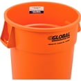 thumbnail image 3 of Global Industrial 44 Gallon Plastic Trash Can, Bright Orange, 3 of 5