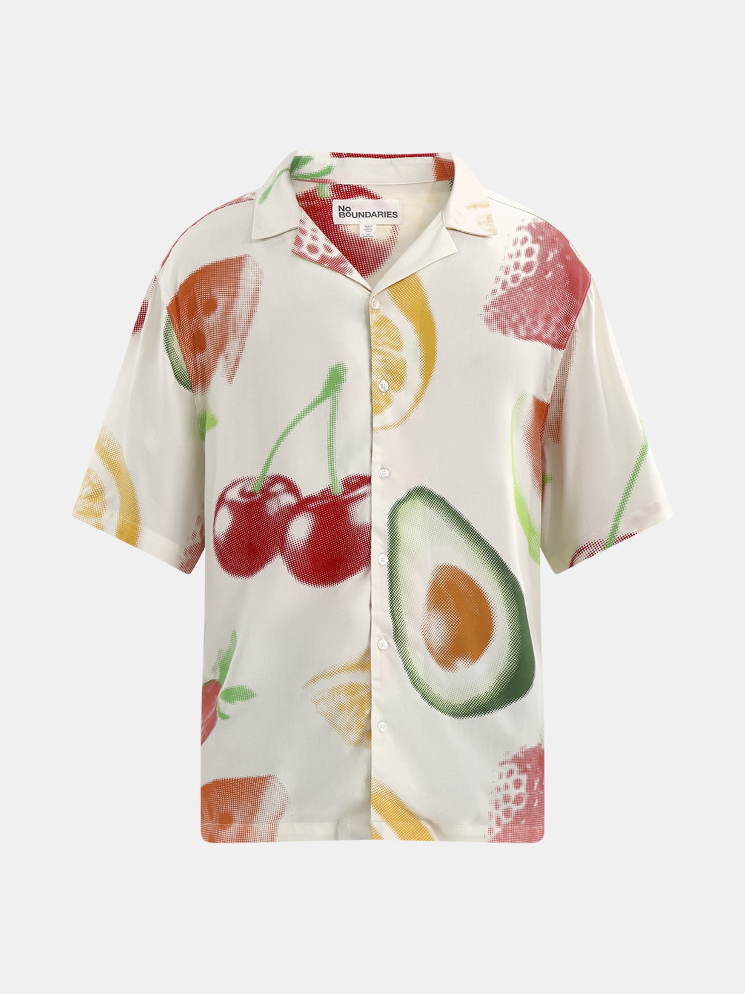 No Boundaries Men's & Big Men's Rayon Printed Button Up Short Sleeve Resort Shirt , Sizes XS-5XL