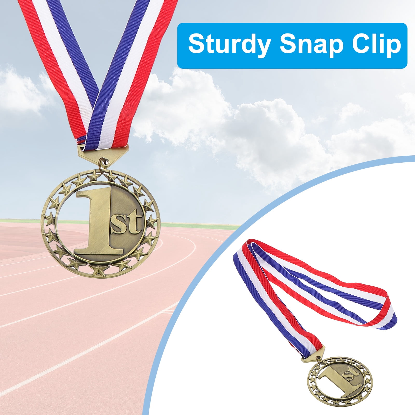 Uxcell Award Medals, 9 Pcs 1st Metal Competition Medals, Gold