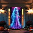thumbnail image 3 of Clearance! Halloween Door Cover Decoration Durable Polyester Fabric Ghost Door Cover Hanging for Indoor/Outdoor Party, Classroom, Home Decor (Style E), 3 of 9